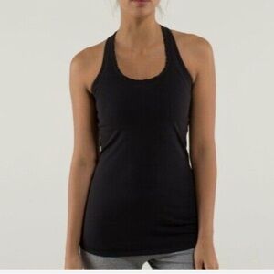 Lululemon Black ‎ Ruffle Trim Tank
